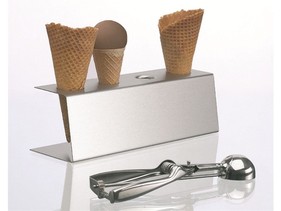 Porte-cornets à glace de comptoir en inox diam. 95 x 85mm