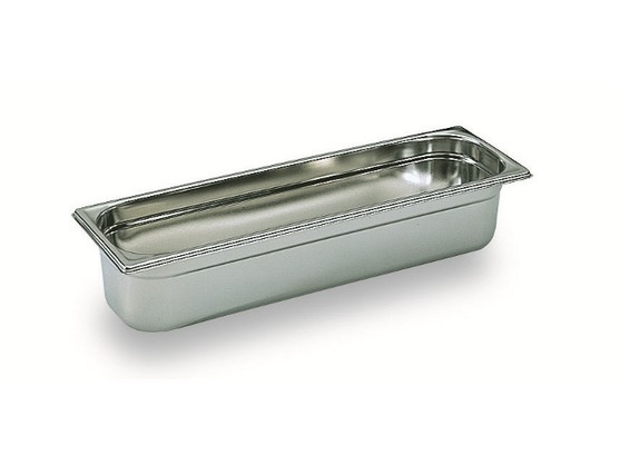 Bac gastronorme 2/4 en inox plein sans anse p. 100mm - cont. 2,5 clt