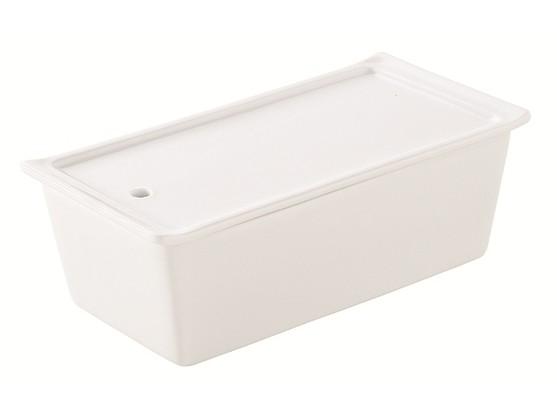 TERRINE RECT 650GR A/CV BLANC  