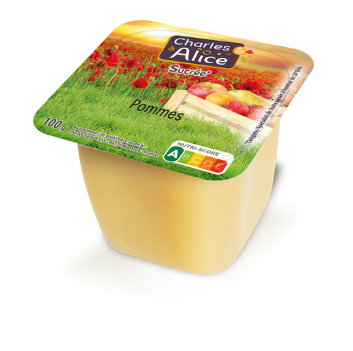 Compote de pommes sucrée 100% fruits France 