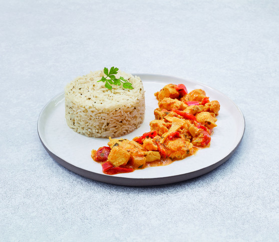 Poulet curry et riz basmati  