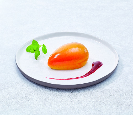 Entremet individuel forme mangue 