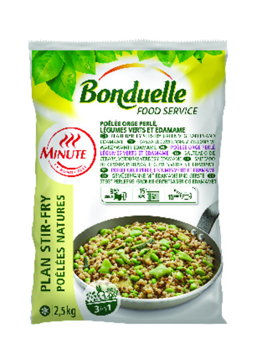 Poelée orge perlé légumes verts edamame 