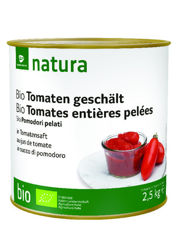 Tomates entières pelées bio au jus 