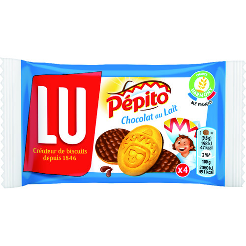 LU Pepito biscuit nappé 4 au chocolat 