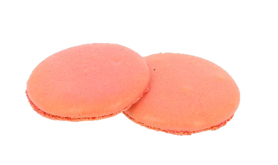 Coques de grand macaron rose diamètre 75 mm 