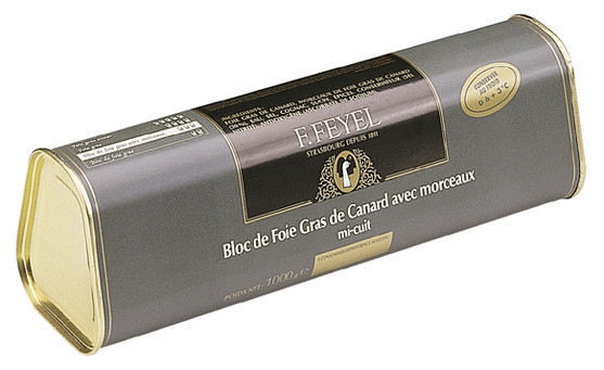 Bloc de foie gras de canard 30 % morceau mi-cuit 