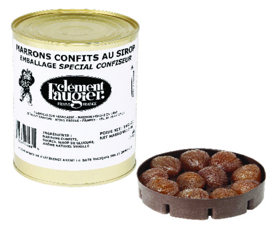 Marrons confits au sirop avec alvéoles 