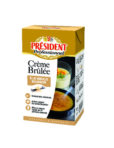 Préparation liquide pour crème brulée aux oeufs et à la vanille bourbon