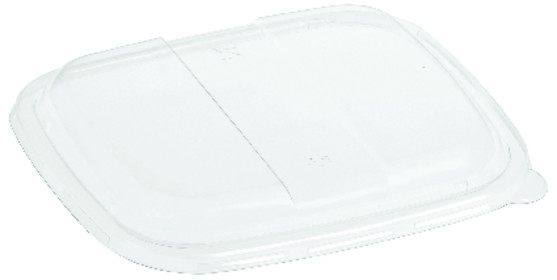 Couvercle pour bol rectangle nature bagasse biosourcé et biodégradable 600ml et 900ml