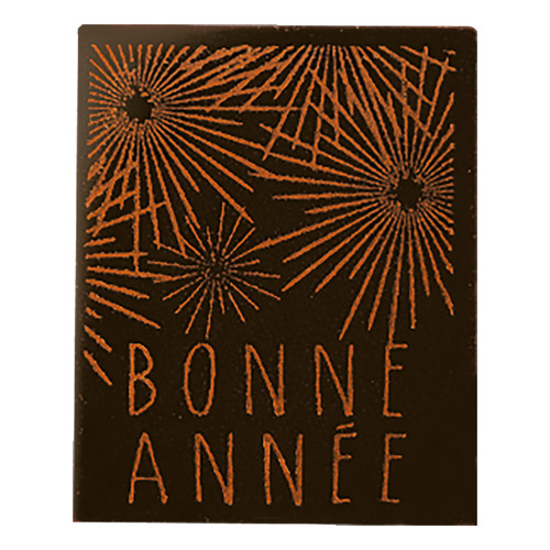 Rectangle chocolat noir bonne année 20 x 25 mm 