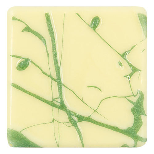 Carré chocolat blanc relief vert 40 x 40 mm 