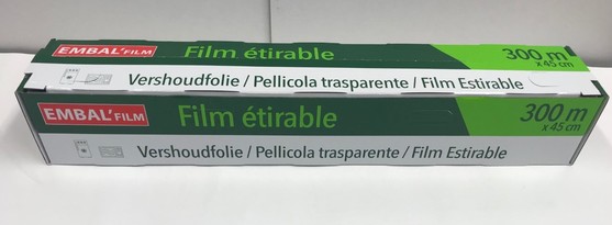 Film étrable cutter box boite distributrice dimension 0.45 x 300 m