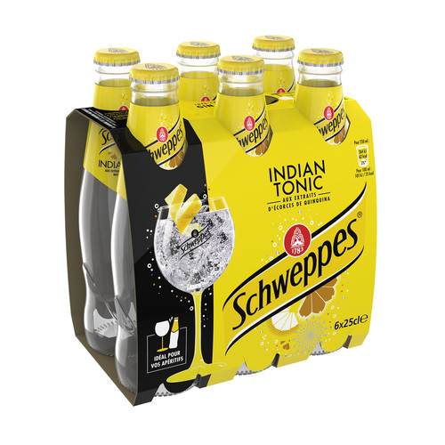 Schweppes Indian Tonic à l'extrait d'écorces quinquina