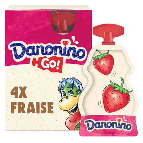 Yaourt à boire fraise danonino gourde 