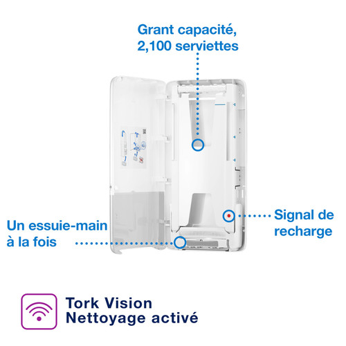 Distributeur peak serve pour essui main blanc