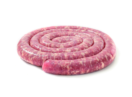 Saucisse porc auc couteaux supérieure brasse sous vide 