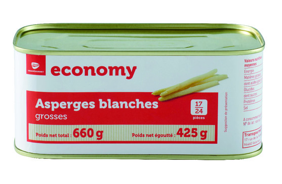 Asperge blanche calibre gros 17/24 pièces 