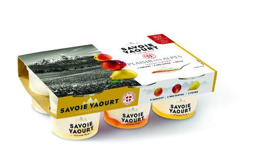 Yaourt double sensation aux fruits jaunes 