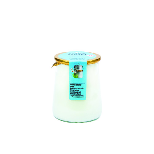 Yaourt nature au lait entier pot en verre de 125 g 