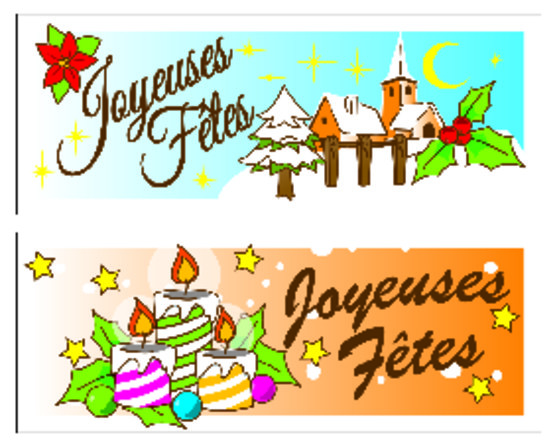 Azyme rectangle 94x36mm joyeuses fêtes 