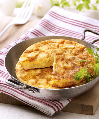 Tortilla au pomme de terre et oignon poule au sol mieux être animal