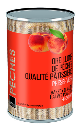 Oreillons de peches préservées qualité pâtisserie 