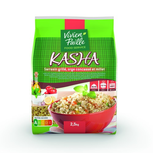 Kasha mélange 3 céréales sarrazin grillé 40%, orge concassé 30% et millet 30%