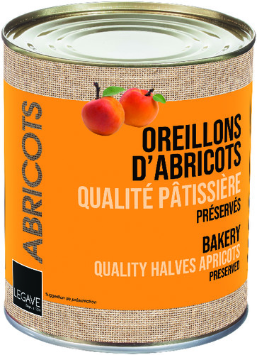 Oreillons d'abricots préservés  qualité patissière