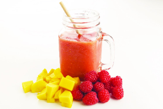 Mélange de fruits framboise mangue pour smoothie 