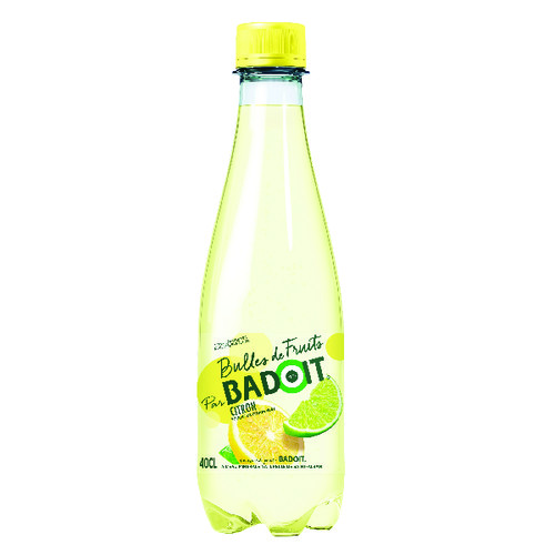 Eau gazeuse Badoit aromatisée citron touche citron vert pet