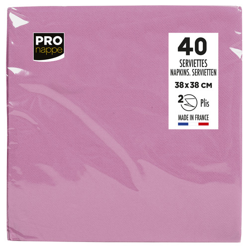 Serviette ouate dimension 38x38 couleur rose