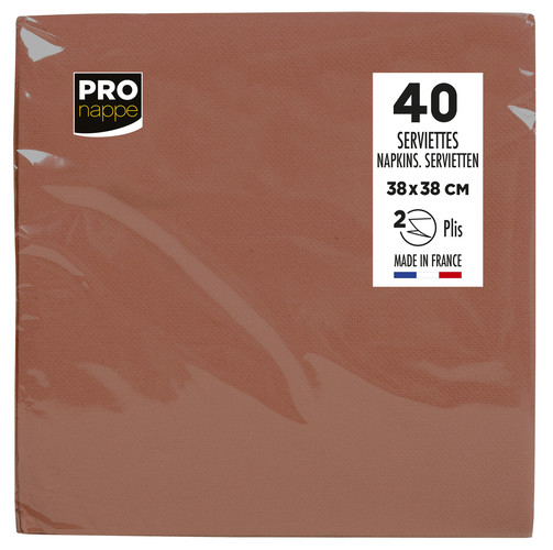 Serviette ouate dimension 38x38 couleur terracotta