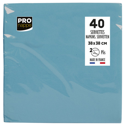 Serviette ouate dimension 38x38 couleur turquoise