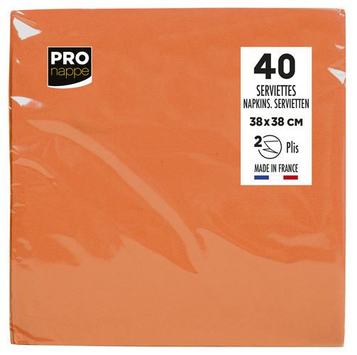 Serviette ouate dimension 38x38 couleur orange