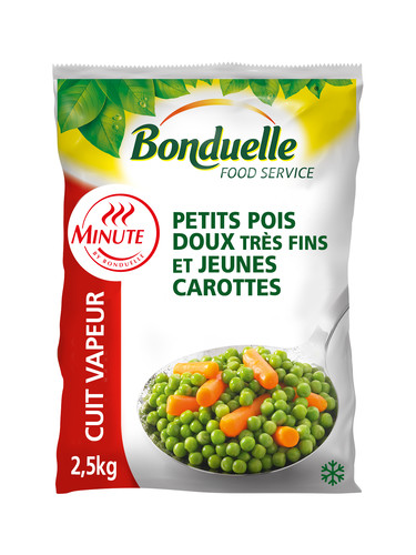 Pois doux trés fins et jeunes carottes minute 