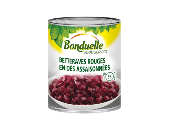 Betterave rouge en dés préparée