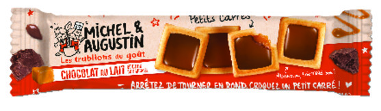 Biscuit petit carré caramel chocolat lait 