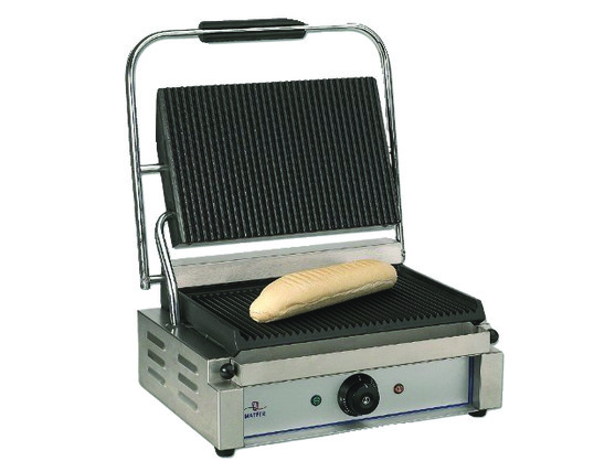 Grill à viande/panini 2,2 kw - 230 volts carrosserie en inox