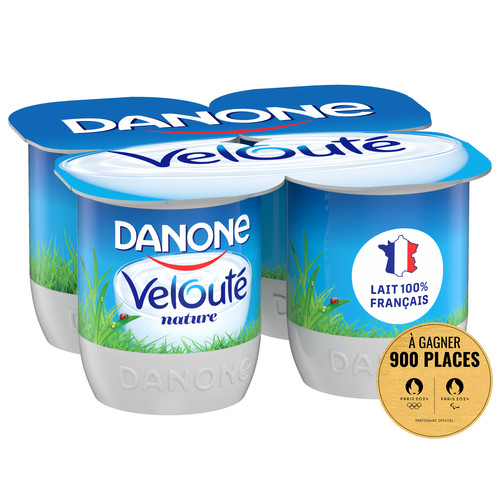 Yaourt nature velouté brassé danone 