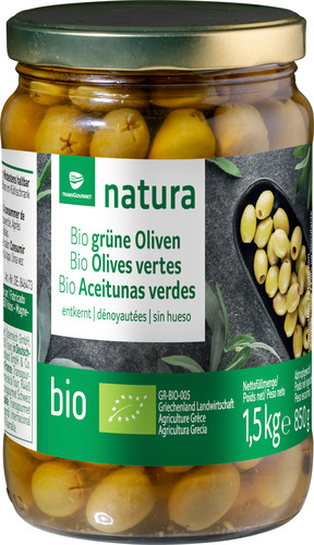 Olives vertes dénoyautées bio  