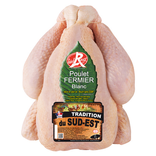 Poulet fermier blanc label rouge tradition du sud-est 