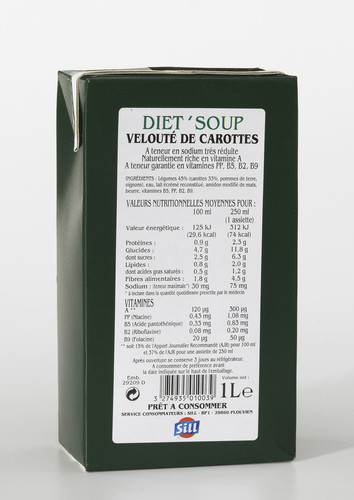 Veloute de carottes sans sel brique de 1l 