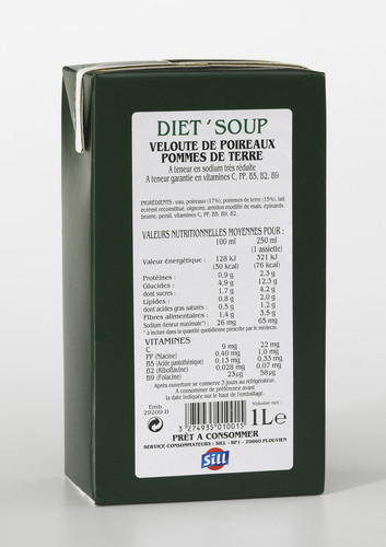 Veloute poireaux pomme de terre sans sel brick de 1l