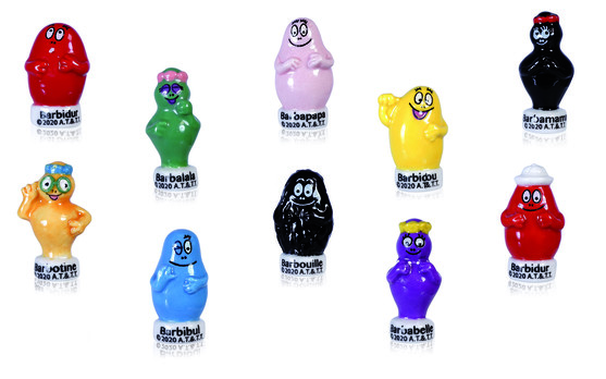 Kit fève barbapapa family comprenant 300 sacs, 1 cadeau, 300 fèves, 300 couronnes et 1