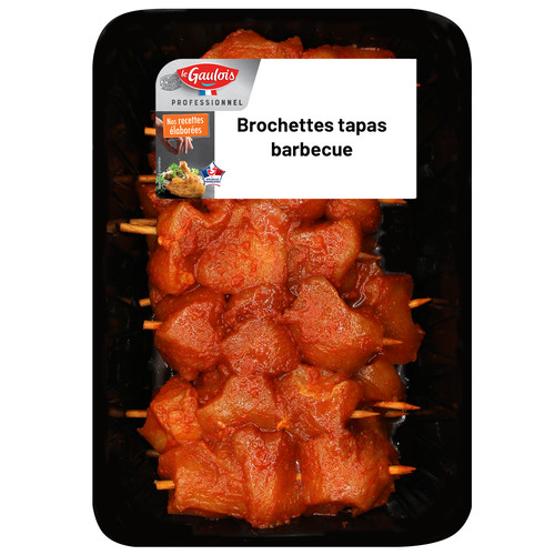 Brochettes tapas de poulet saveur barbecue 