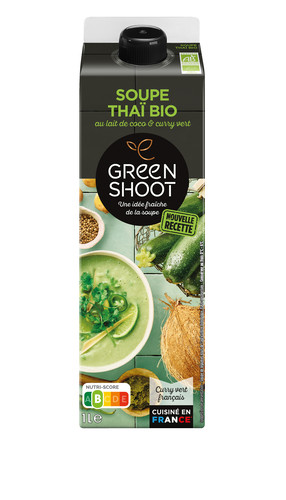 Soupe thaï au lait de coco et au curry vert bio 