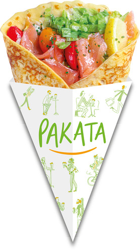 Kit pakata crêpe, cartonnette, papier alimentaire diamètre 24 cm