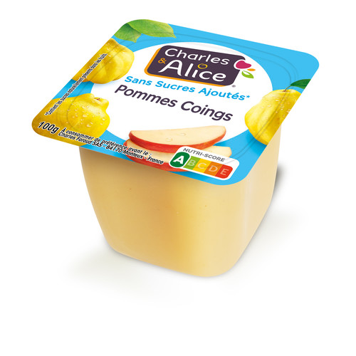 Purée pomme/coing sans sucre ajoute barquette de 100 g