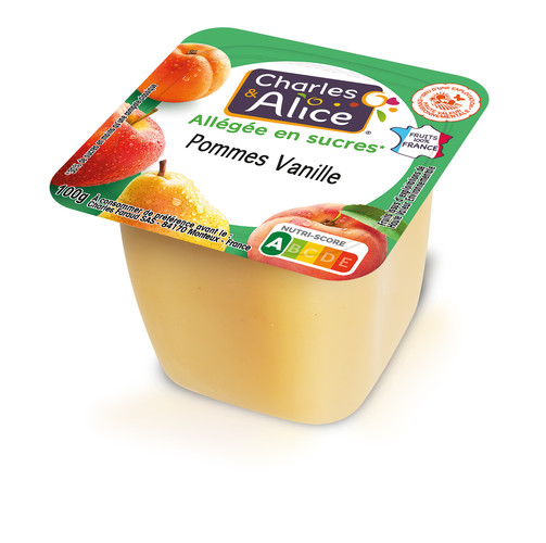 Compote pomme/vanille allegée en sucres hve 